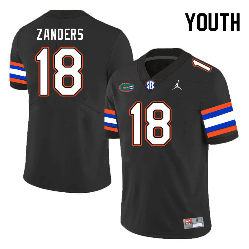 Youth #18 Dante Zanders Florida Gators College Football Jerseys Stitched-Black